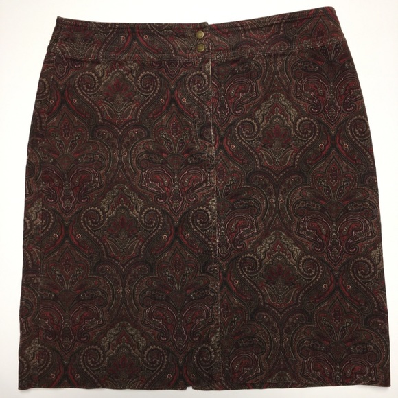 Jones New York Stretch Orange/Brown Skirt Size 10 - Picture 1 of 8